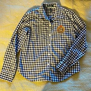 Lauren - Ralph Lauren women’s P/L gingham button down shirt black & white